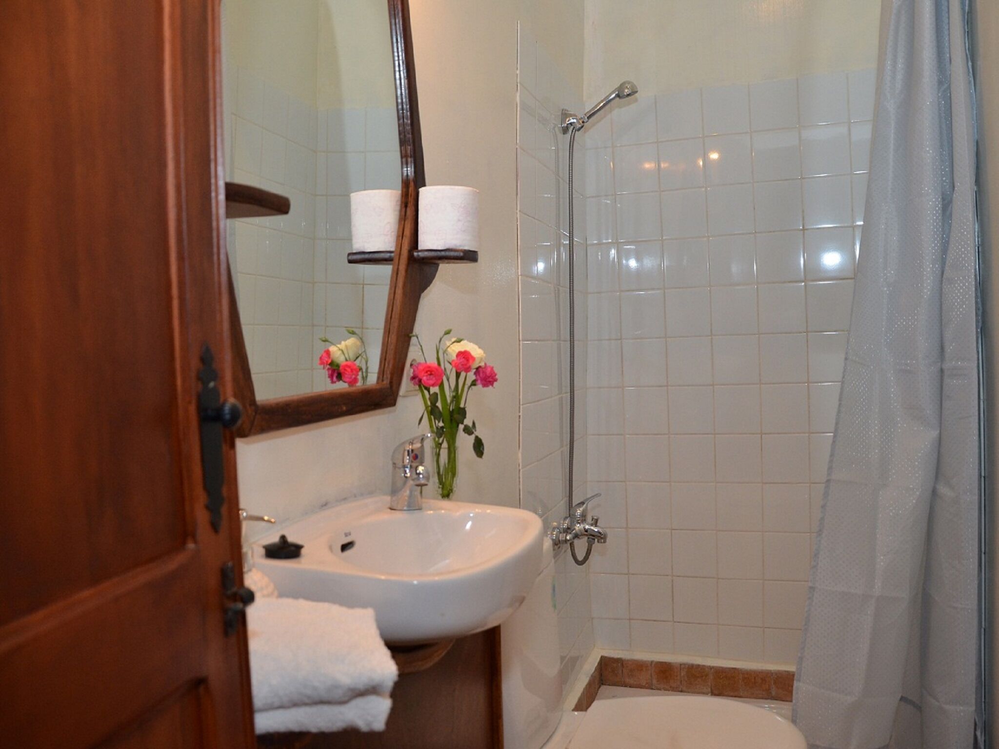 Ensemble douche/baignoire, sèche-cheveux, serviettes fournies