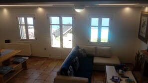 Smart TV, fireplace, video games, foosball