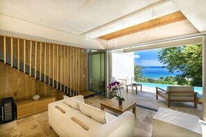 Smart TV - One-Bedroom Villa with a private, heated, infinity pool (Thasos)