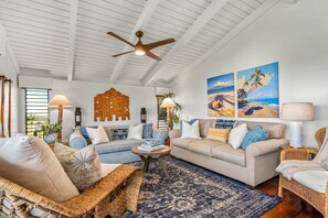 Smart-TV, DVD-spiller, bøker og kontorer