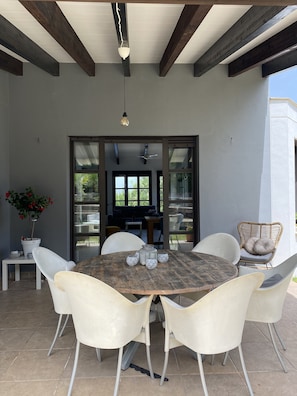 Outdoor dining - Very nice villa with large garden and private pool (les Cansalades)