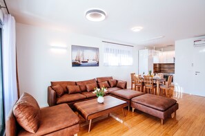 Design Apartment, 2 Bedrooms, Terrace, Sea View | Living area - Deluxe Apartment Isabela Prague (Zadar)