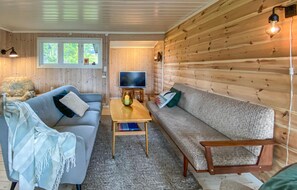 Smart TV y chimenea 