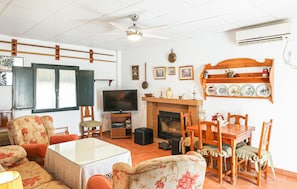 Televisión, chimenea