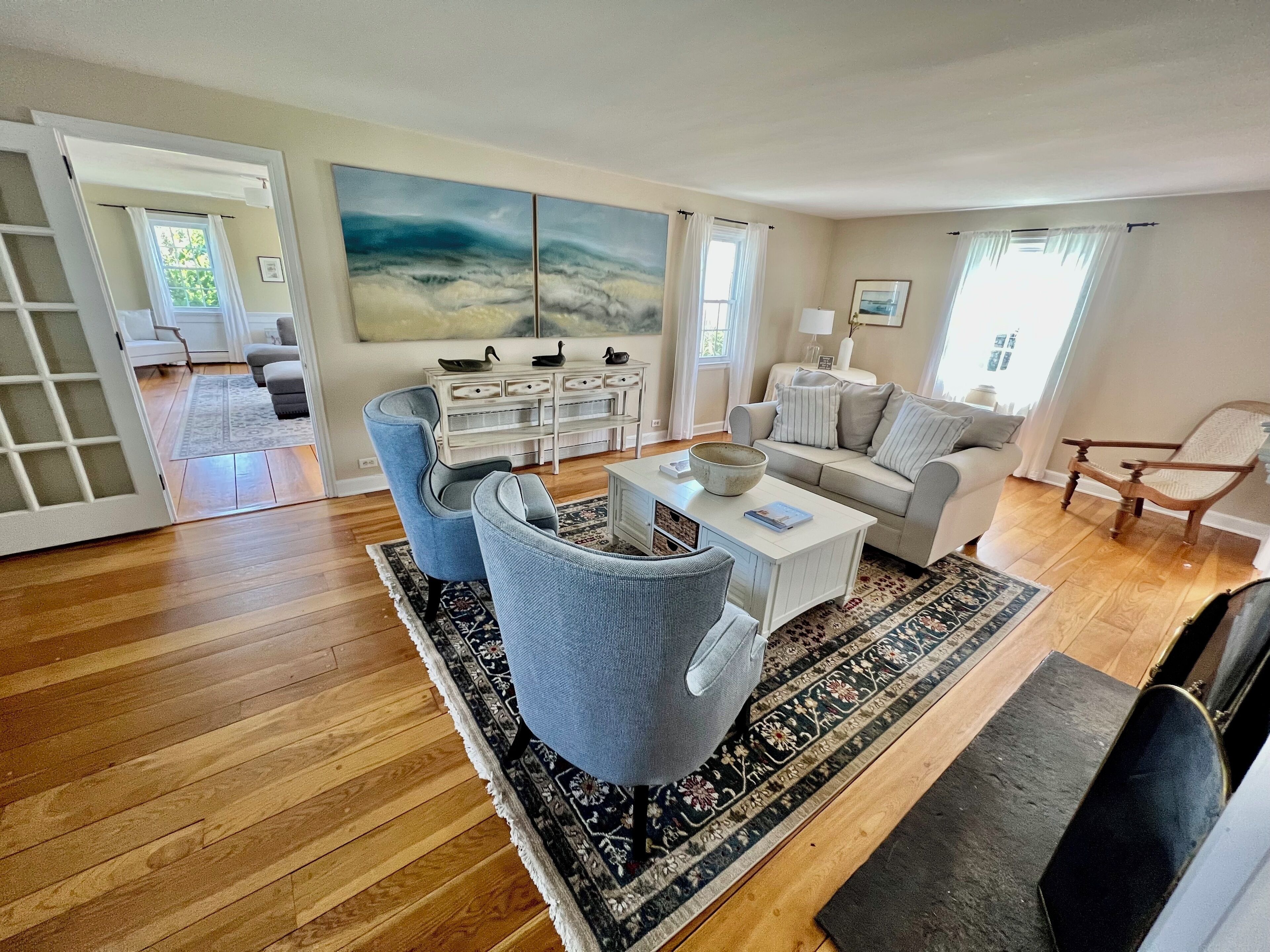 Welcoming living room for quiet conversations.