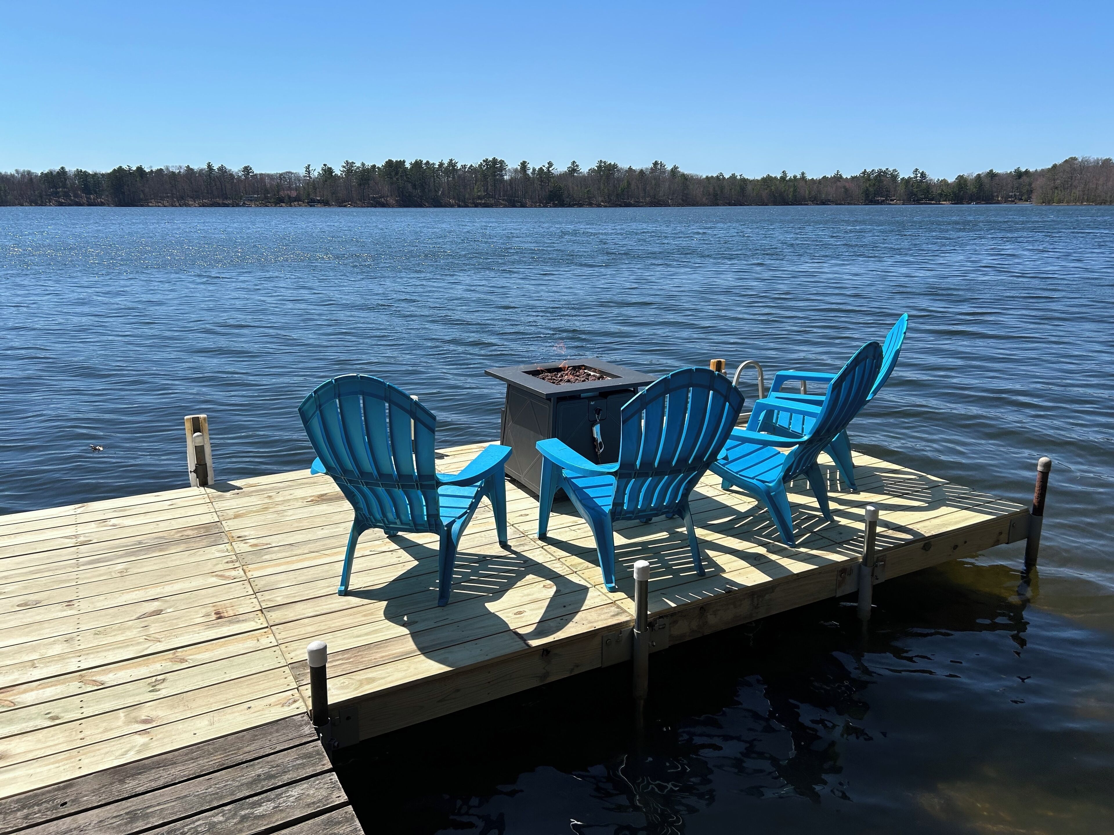 Fire table on the dock