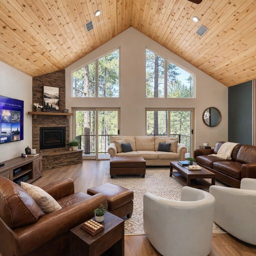 Smart TV, chimenea, videojuegos y reproductor de DVD 