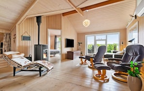 Smart TV y chimenea 