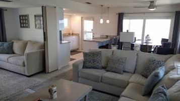 Smart TV, DVD player, books, video library