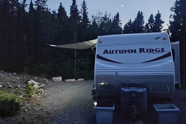Evening at our secluded wooded RV