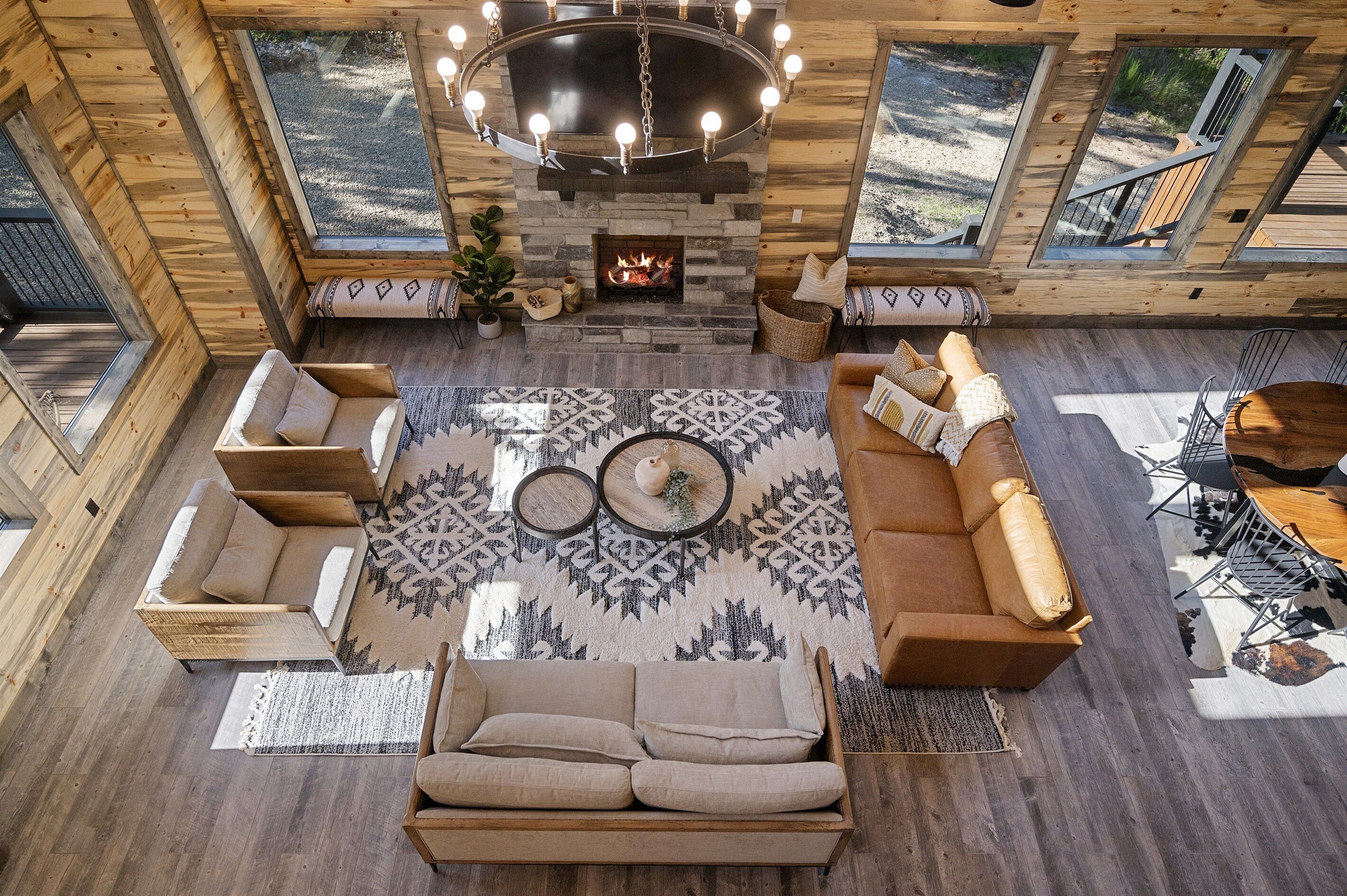 Smart TV, fireplace, video games, books