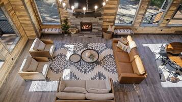 Smart TV, fireplace, video games, books