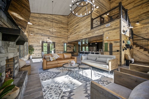 Sleeps 24 · Heated Pool · HT Tub· Sauna· Game Rm