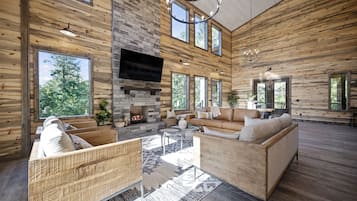 Smart TV, fireplace, video games, books