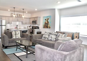 Living area - NEW, Spacious House w/ Patio & Foosball - 10 min from BNA! (Nashville)