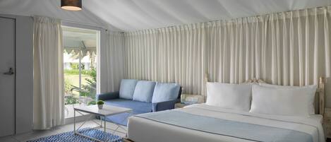 Premium bedding, down comforters, Select Comfort beds, minibar