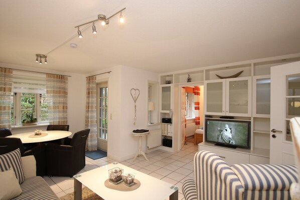 TV, DVD player, stereo
