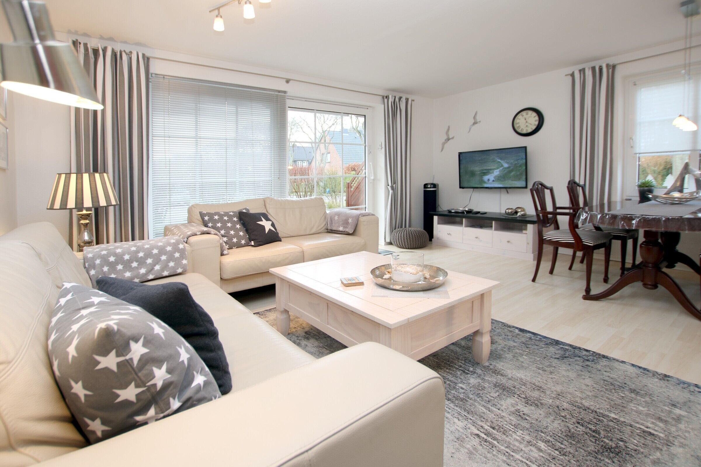 TV, DVD player, stereo