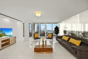 Apartment, Bay View (2 Bedrooms) | Living area | 55-inch TV with digital channels, Netflix, streaming services