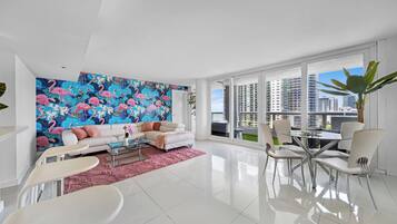 Apartment, Bay View (2 Bedrooms) | Living area | 55-inch TV with digital channels, Netflix, streaming services