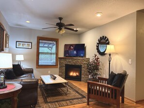 TV, fireplace, DVD player, table football