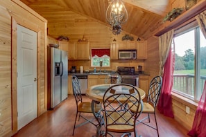 Fridge, microwave, oven, stovetop - Twin Falls - Couples Retreat w/ Hot Tub, Fireplace, Dog Friendly, Near Helen, GA (Sautee Nacoochee)