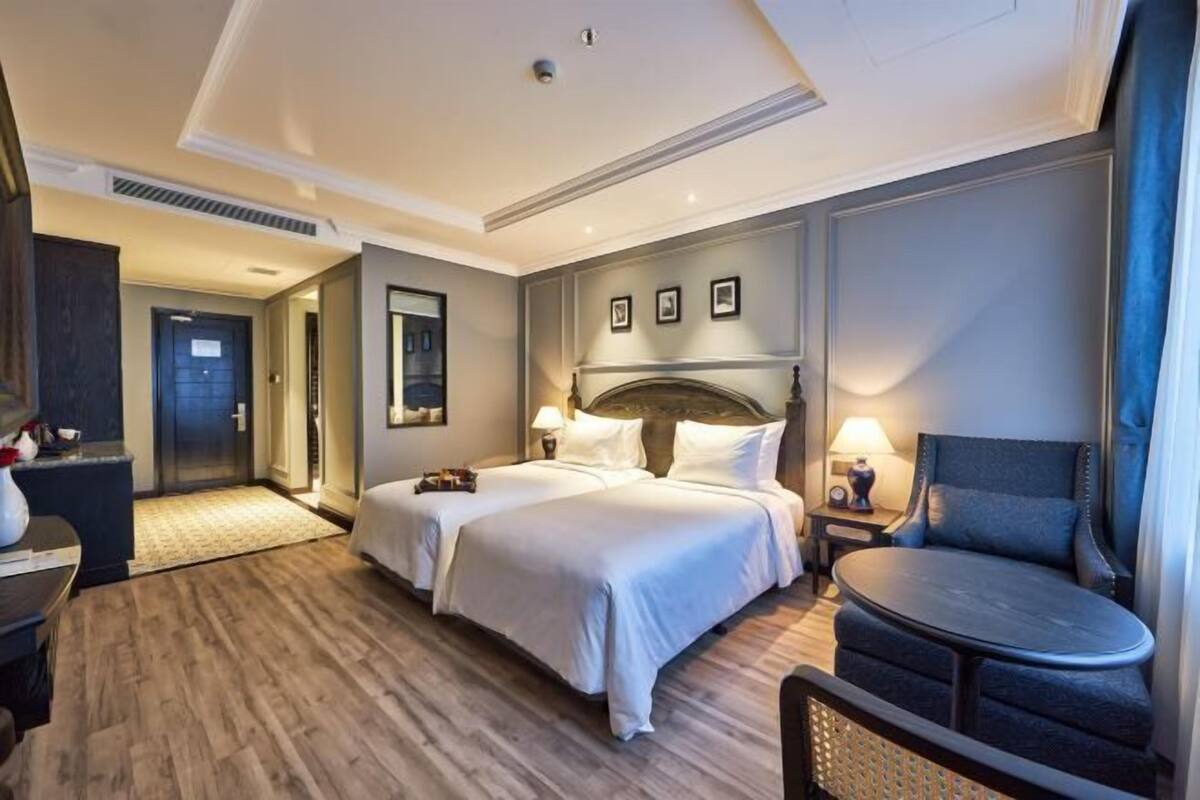Premium bedding, down duvets, memory-foam beds, in-room safe