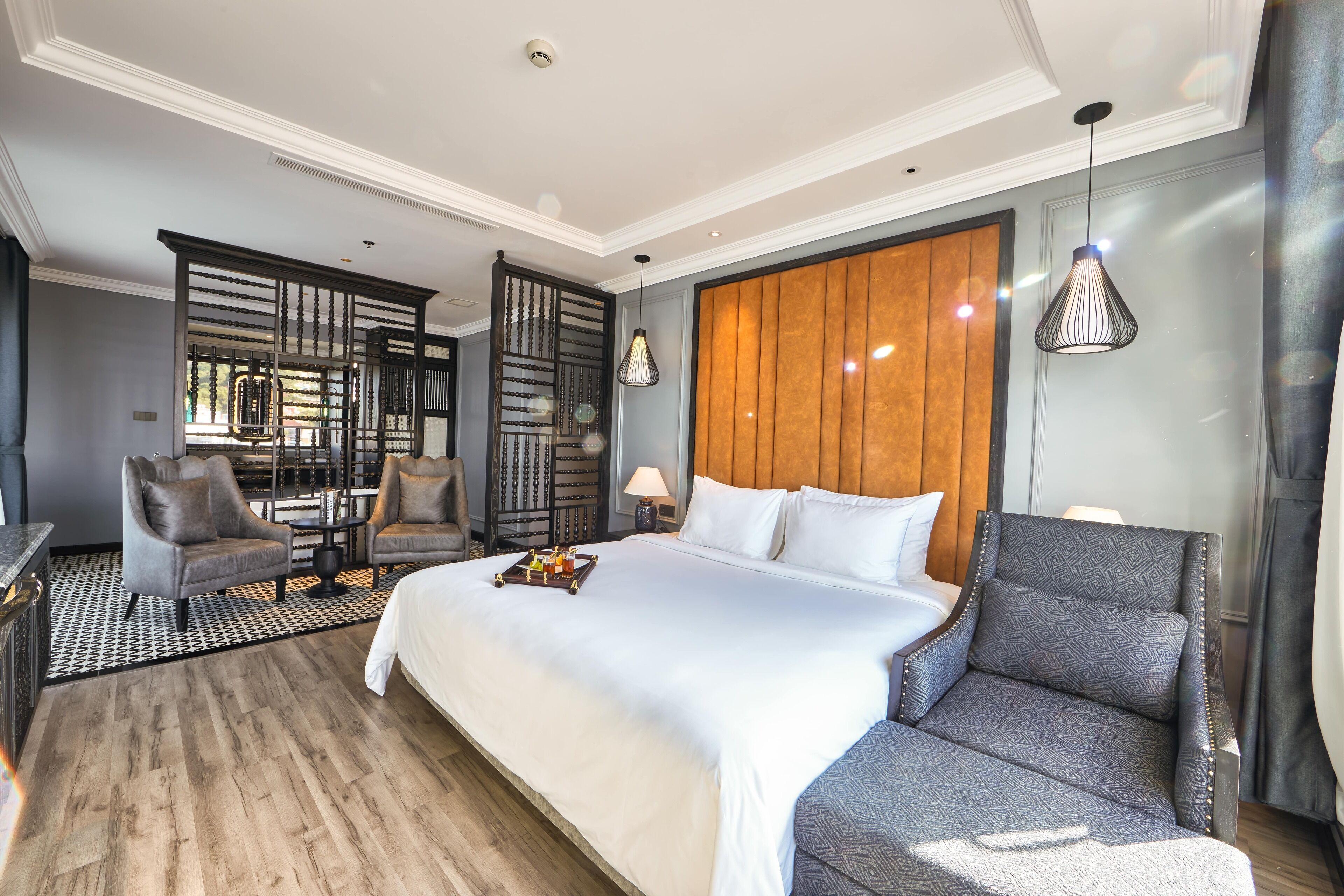 Premium bedding, down duvets, memory-foam beds, in-room safe
