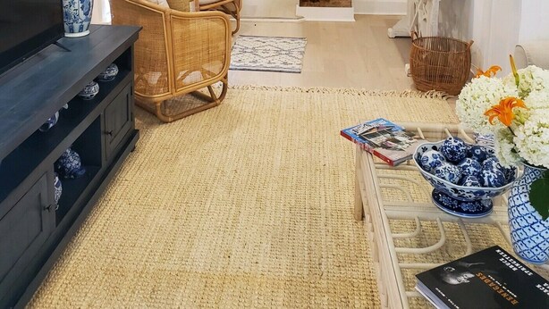 A modern living room with a TV, sofa, and dining area. - FALL 2026 Gorgeous Renovation-Walk to Beach, Asbury, Pets Welcome! (Neptune Township)