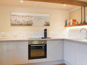 Private kitchen - Tregrannick Barn offers a traditional taste of Cornish life. (Trannack, near Helston)