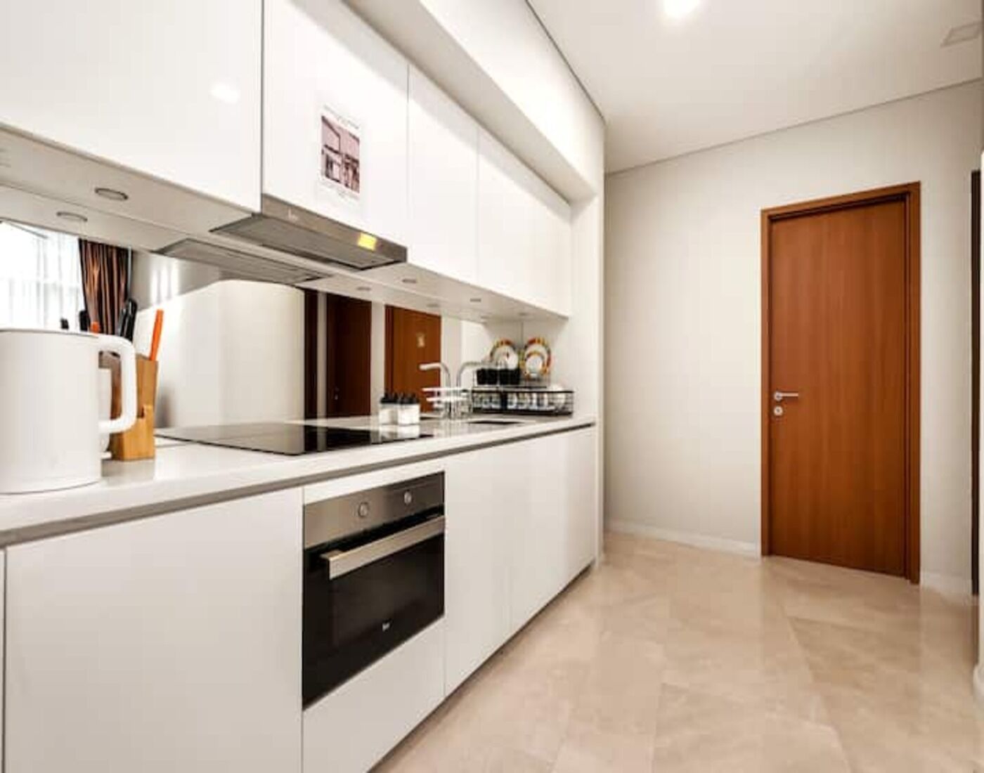 Fridge, microwave, cookware/dishes/utensils