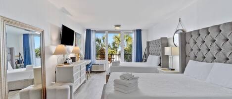 Desk, free WiFi, bed sheets