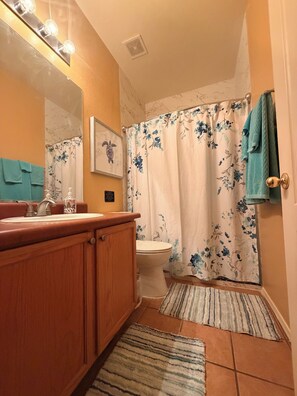Combined shower/tub, hair dryer, towels, soap - Cheerful 3-bedroom vacation home (Tucson)