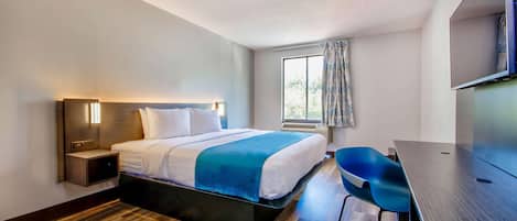 Blackout curtains, WiFi, bed sheets