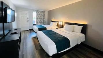 Deluxe Room, 2 Queen Beds, Non Smoking, Refrigerator & Microwave | Blackout drapes, WiFi, bed sheets