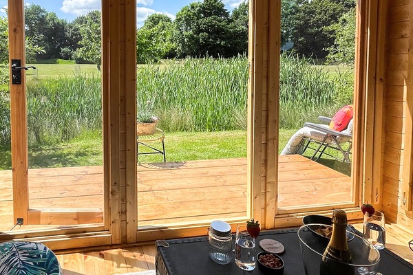 Shared summerhouse and lounger | Lower Farm Lodges, Chart Sutton, near Maidstone