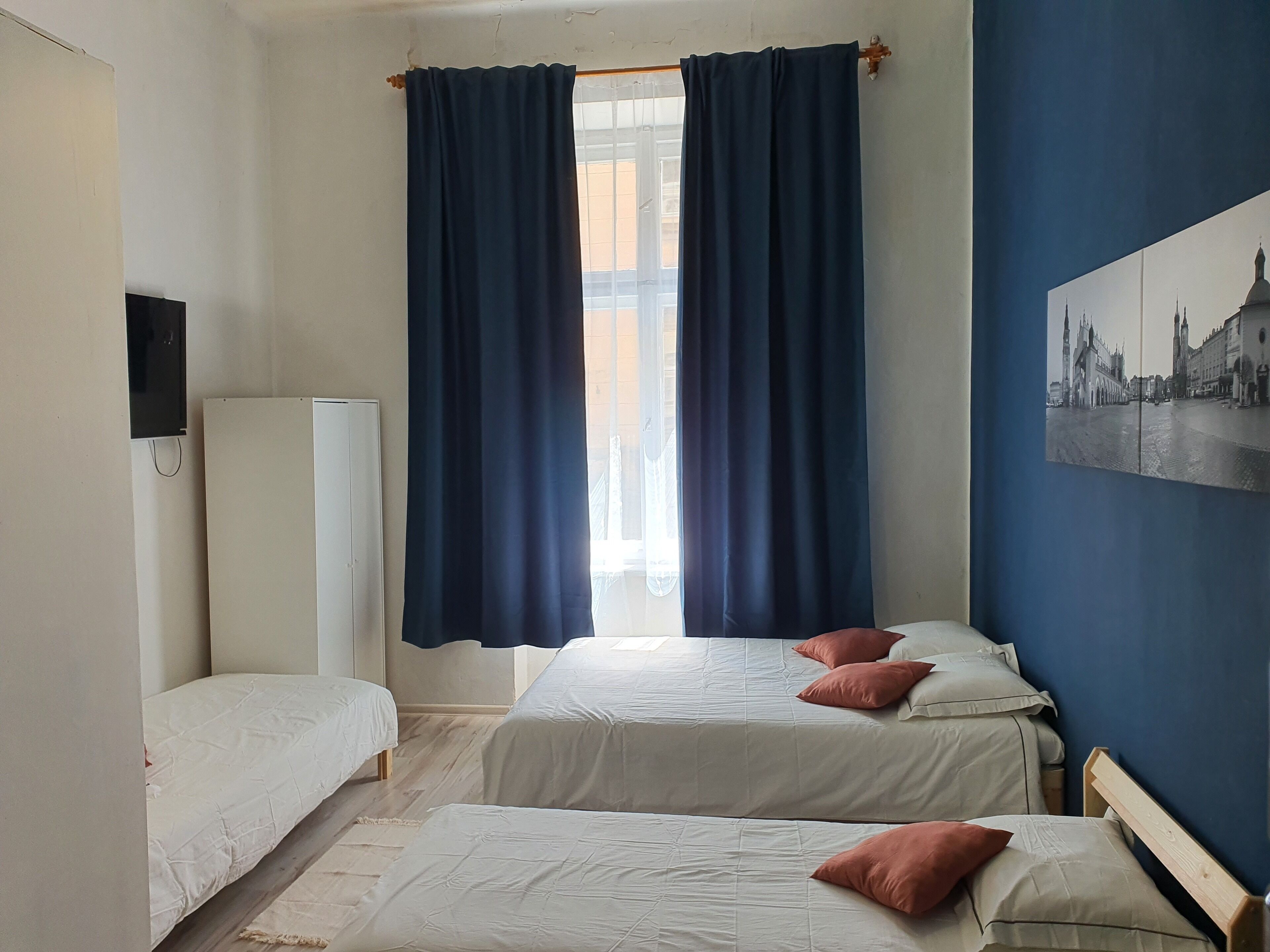 Iron/ironing board (on request), WiFi (free), bed sheets