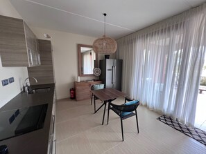 Apartment | Private kitchen | Fridge, microwave, oven, stovetop