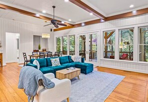 Smart TV, fireplace, video game console