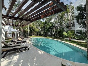 2 outdoor pools, pool umbrellas, sun loungers