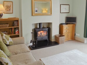 Fernseher, Kamin