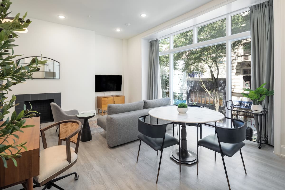 Panoramic Apartment, 1 Bedroom | Living area | 55-inch Smart TV with digital channels