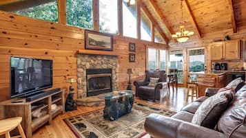 TV, fireplace, DVD player, offices