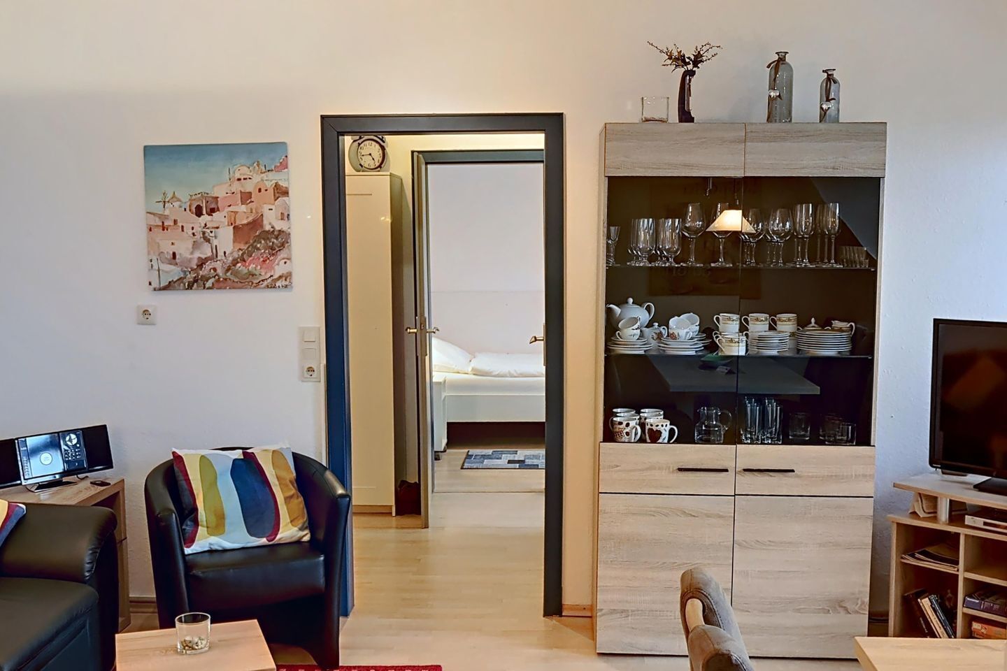 TV, DVD player, stereo