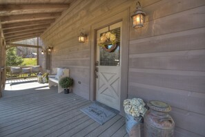 Exterior detail - Farmhouse Cabin, Hot Tub, Fireplace Patio w/TV (Blue Ridge)