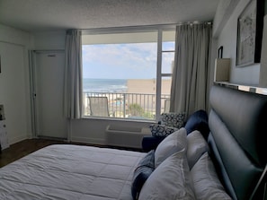1 bedroom, desk, iron/ironing board, Internet - Oceanfront Retreat, Direct Beach Access, Pool, Sunrise Ocean Views (Daytona Beach)