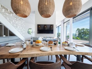 Dining - Architect-Designed House, Heated Pool and Sea View (Mandelieu-la-Napoule)