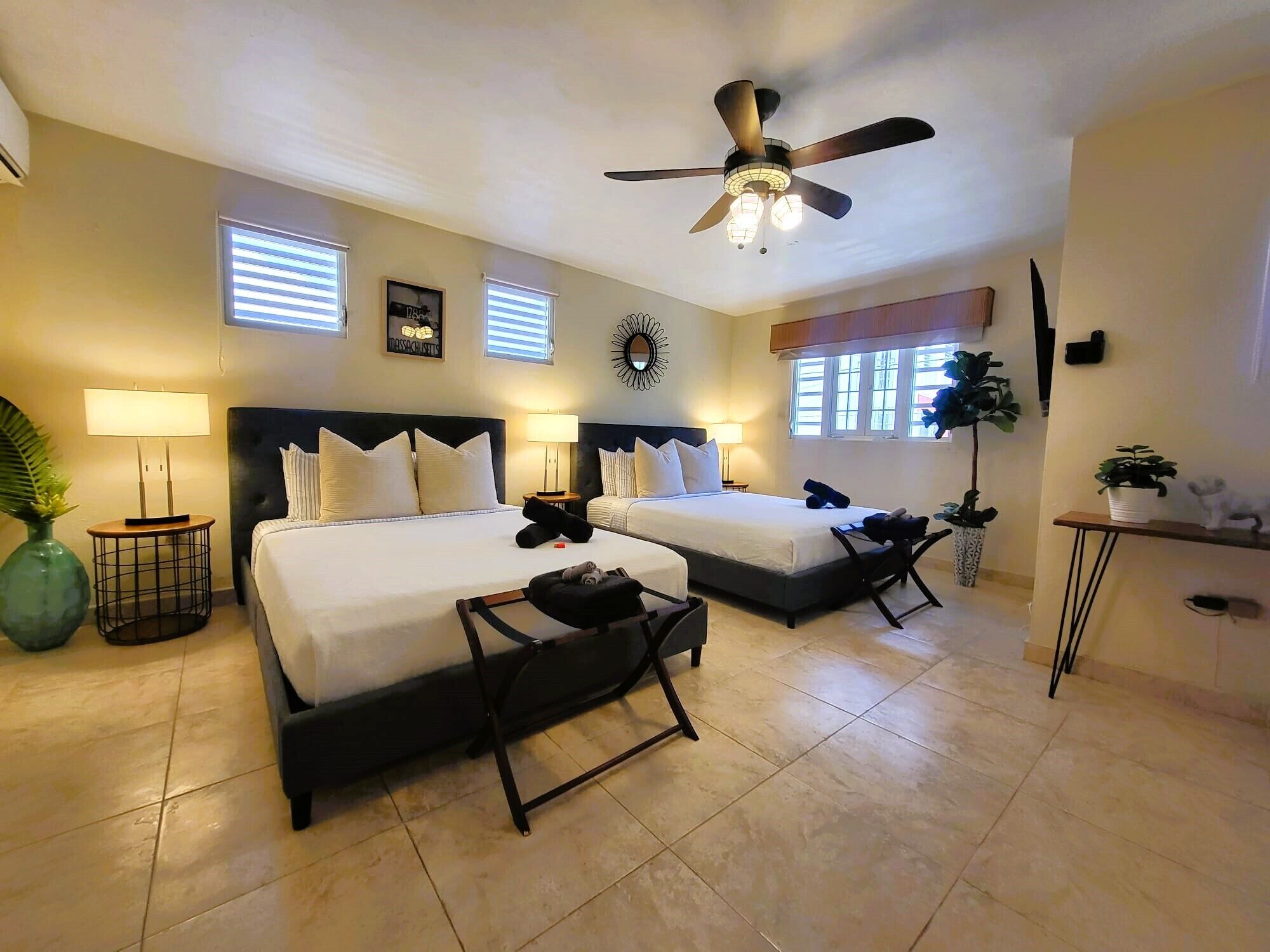 5 bedrooms, in-room safe, iron/ironing board, travel crib