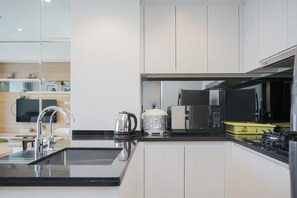 Appartamento, 2 camere da letto | Cucina privata | Frigorifero, pentole/stoviglie/utensili