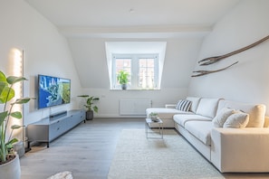 TV, books, stereo - fewo1846 - Möwensicht / elegant apartment on the 4th floor with harbor view (Flensburg)